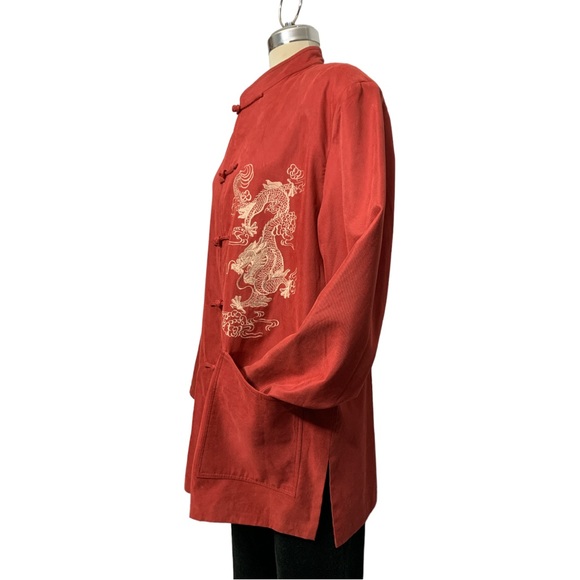 * NEW * Gorgeous  Unisex Embroidery Cheongsam Chinese jacket Size XL - Picture 8 of 16